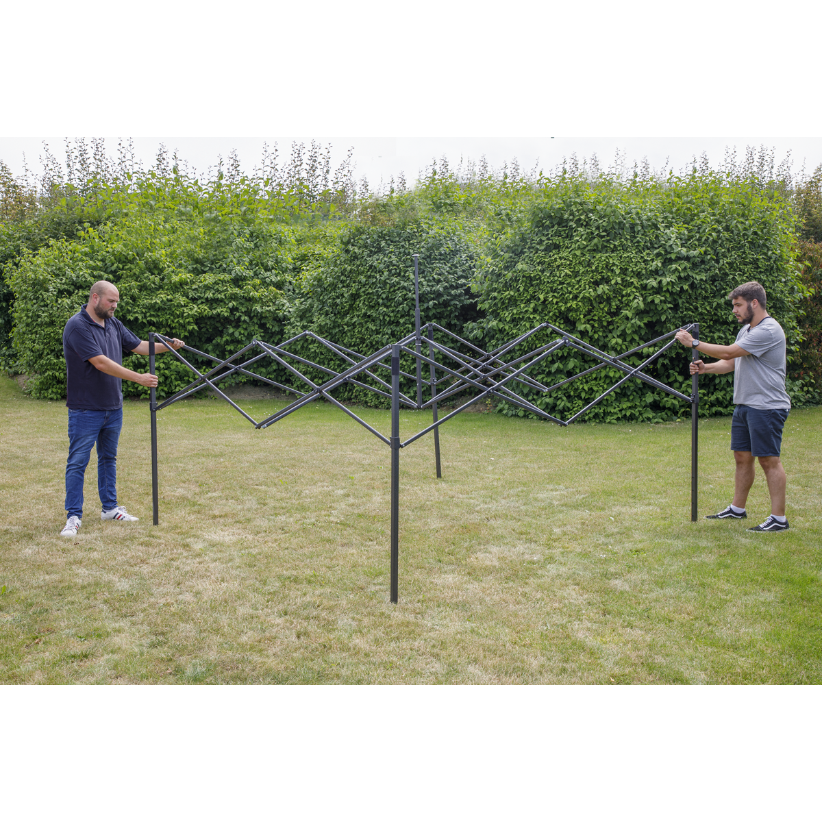 Dellonda DG128 Dellonda Premium 2 x 2m Pop-Up Gazebo, Heavy Duty, PVC Coated, Water-Resistant Fabric, Supplied with Carry Bag, Rope, Stakes & Weight Bags - Dark Green Canopy