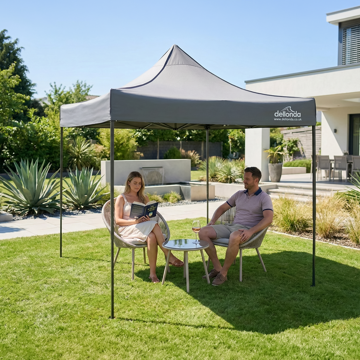 Dellonda DG129 Dellonda Premium 2 x 2m Pop-Up Gazebo Water-Resistant Carry Bag Stakes Weight Bags