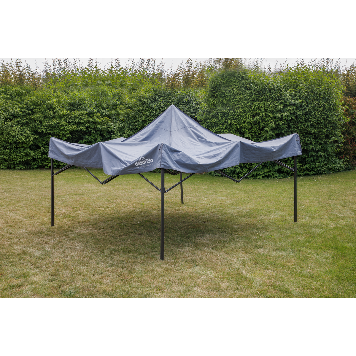 Dellonda DG129 Dellonda Premium 2 x 2m Pop-Up Gazebo, Heavy Duty, PVC Coated, Water-Resistant Fabric, Supplied with Carry Bag, Rope, Stakes & Weight Bags - Grey Canopy