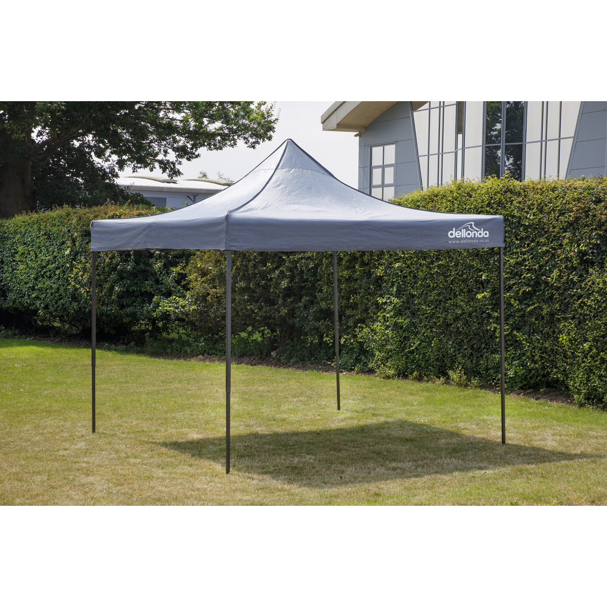 Dellonda DG129 Dellonda Premium 2 x 2m Pop-Up Gazebo, Heavy Duty, PVC Coated, Water-Resistant Fabric, Supplied with Carry Bag, Rope, Stakes & Weight Bags - Grey Canopy