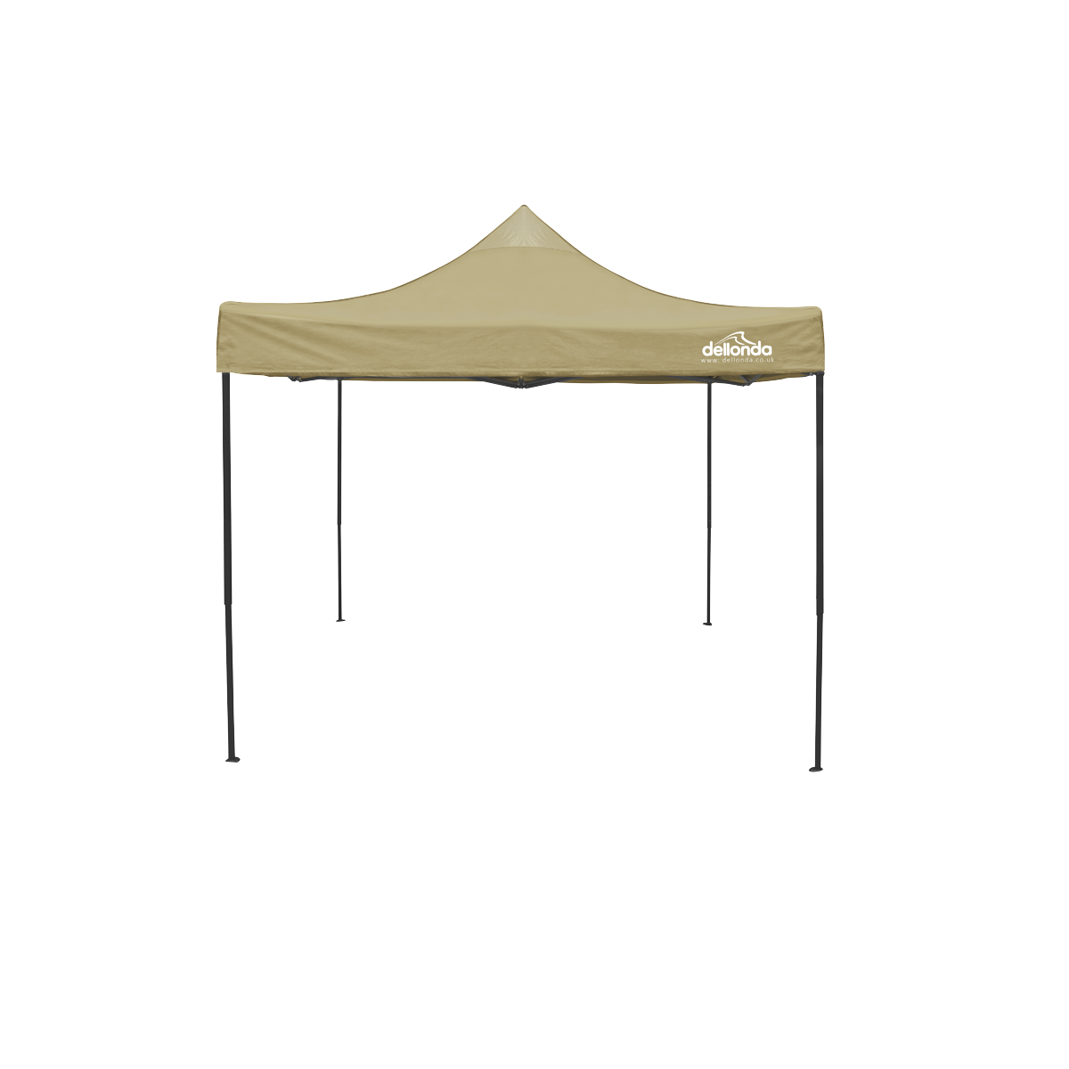Dellonda DG130 Dellonda Premium 3 x 3m Pop-Up Gazebo, PVC Coated, Water-Resistant Fabric, Supplied with Carry Bag, Rope, Stakes & Weight Bags - Beige Canopy