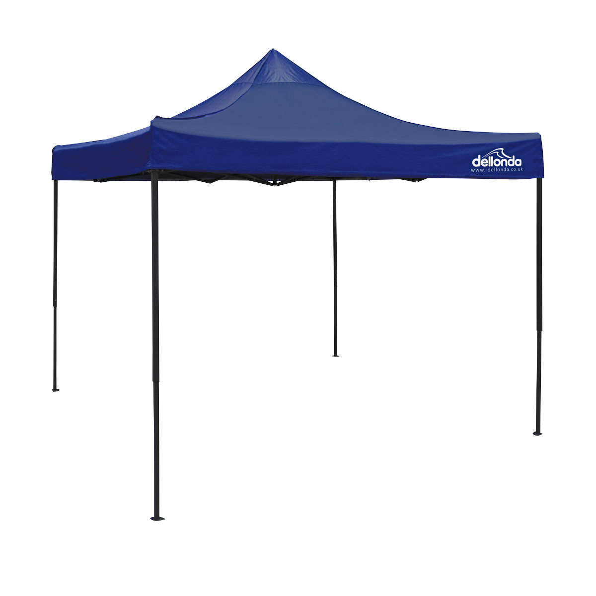 Dellonda DG131 Dellonda Premium 3 x 3m Pop-Up Gazebo, PVC Coated, Water-Resistant Fabric, Supplied with Carry Bag, Rope, Stakes & Weight Bags - Blue Canopy