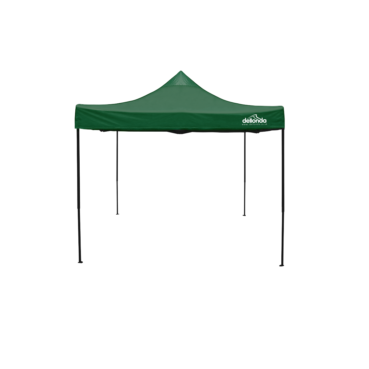 Dellonda DG132 Dellonda Premium 3 x 3m Pop-Up Gazebo, PVC Coated, Water-Resistant Fabric, Supplied with Carry Bag, Rope, Stakes & Weight Bags - Dark Green Canopy