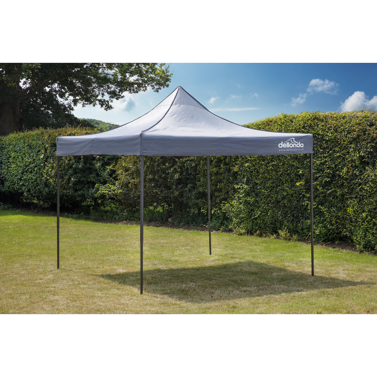 Dellonda DG133 Dellonda Premium 3 x 3m Pop-Up Gazebo, PVC Coated, Water-Resistant Fabric, Supplied with Carry Bag, Rope, Stakes & Weight Bags - Grey Canopy
