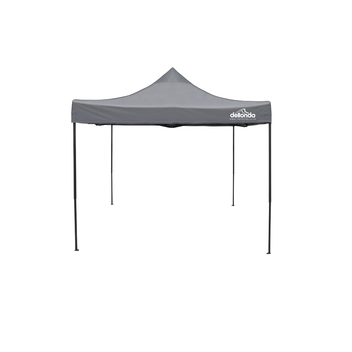 Dellonda DG133 Dellonda Premium 3 x 3m Pop-Up Gazebo, PVC Coated, Water-Resistant Fabric, Supplied with Carry Bag, Rope, Stakes & Weight Bags - Grey Canopy