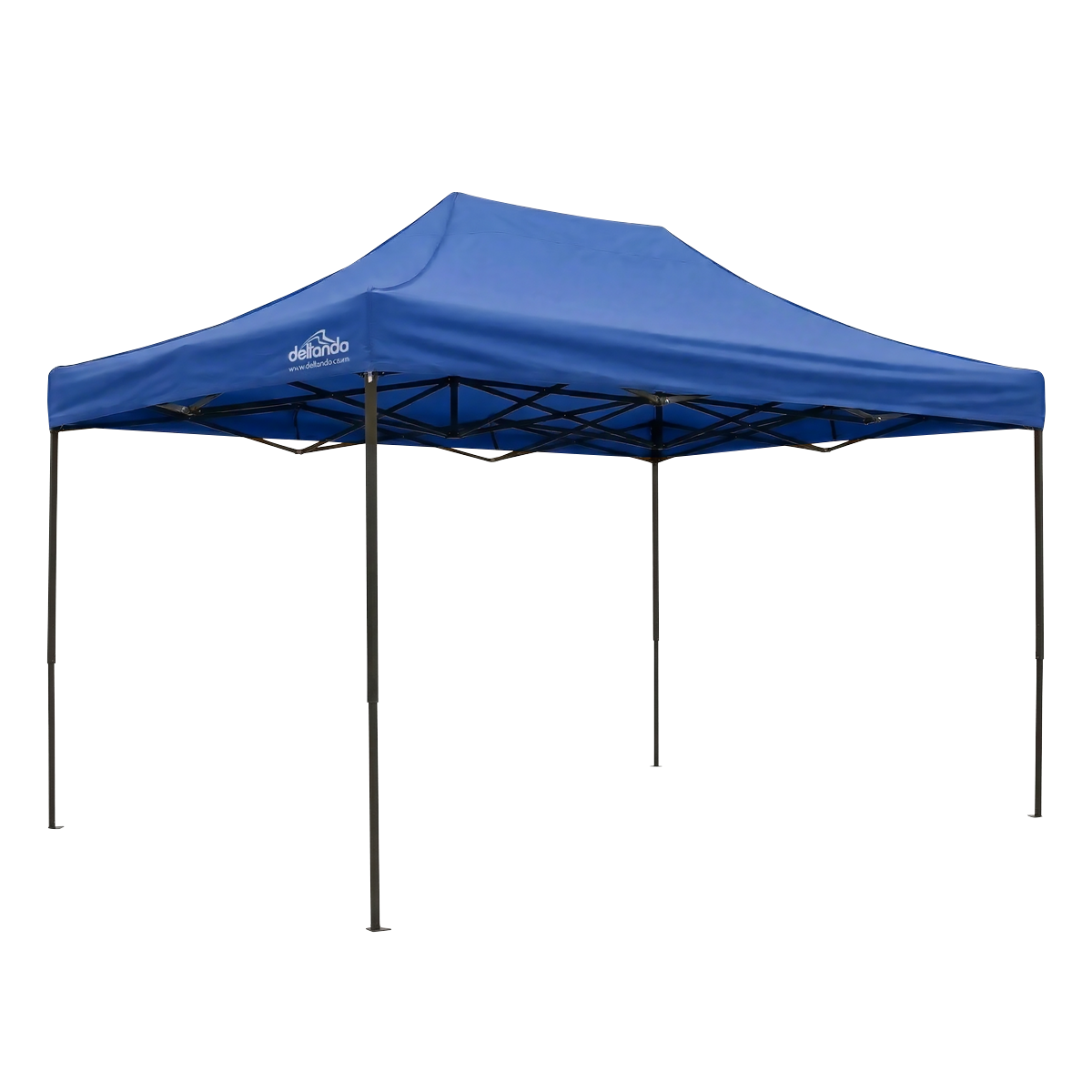 Dellonda DG135 Dellonda Premium 3 x 4.5m Pop-Up Gazebo, Heavy Duty, PVC Coated, Water-Resistant Fabric, Supplied with Carry Bag, Rope, Stakes & Weight Bags - Blue Canopy