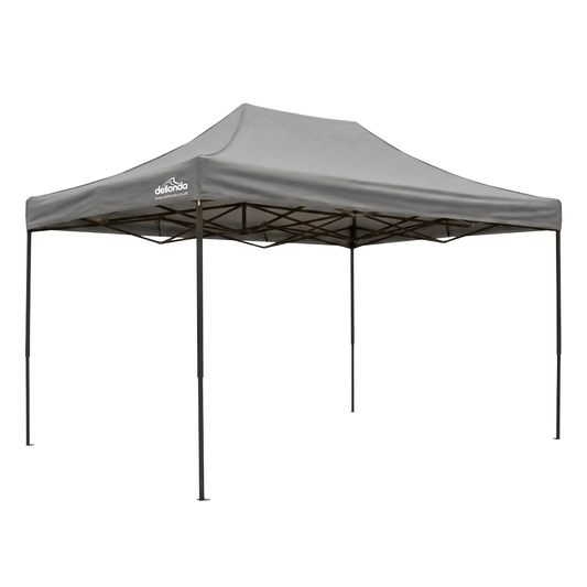 Dellonda DG137 Dellonda Premium 3 x 4.5m Pop-Up Gazebo, Heavy Duty, PVC Coated, Water-Resistant Fabric, Supplied with Carry Bag, Rope, Stakes & Weight Bags - Grey Canopy