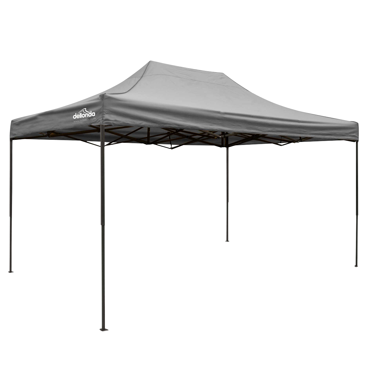 Dellonda DG137 Dellonda Premium 3 x 4.5m Pop-Up Gazebo, Heavy Duty, PVC Coated, Water-Resistant Fabric, Supplied with Carry Bag, Rope, Stakes & Weight Bags - Grey Canopy
