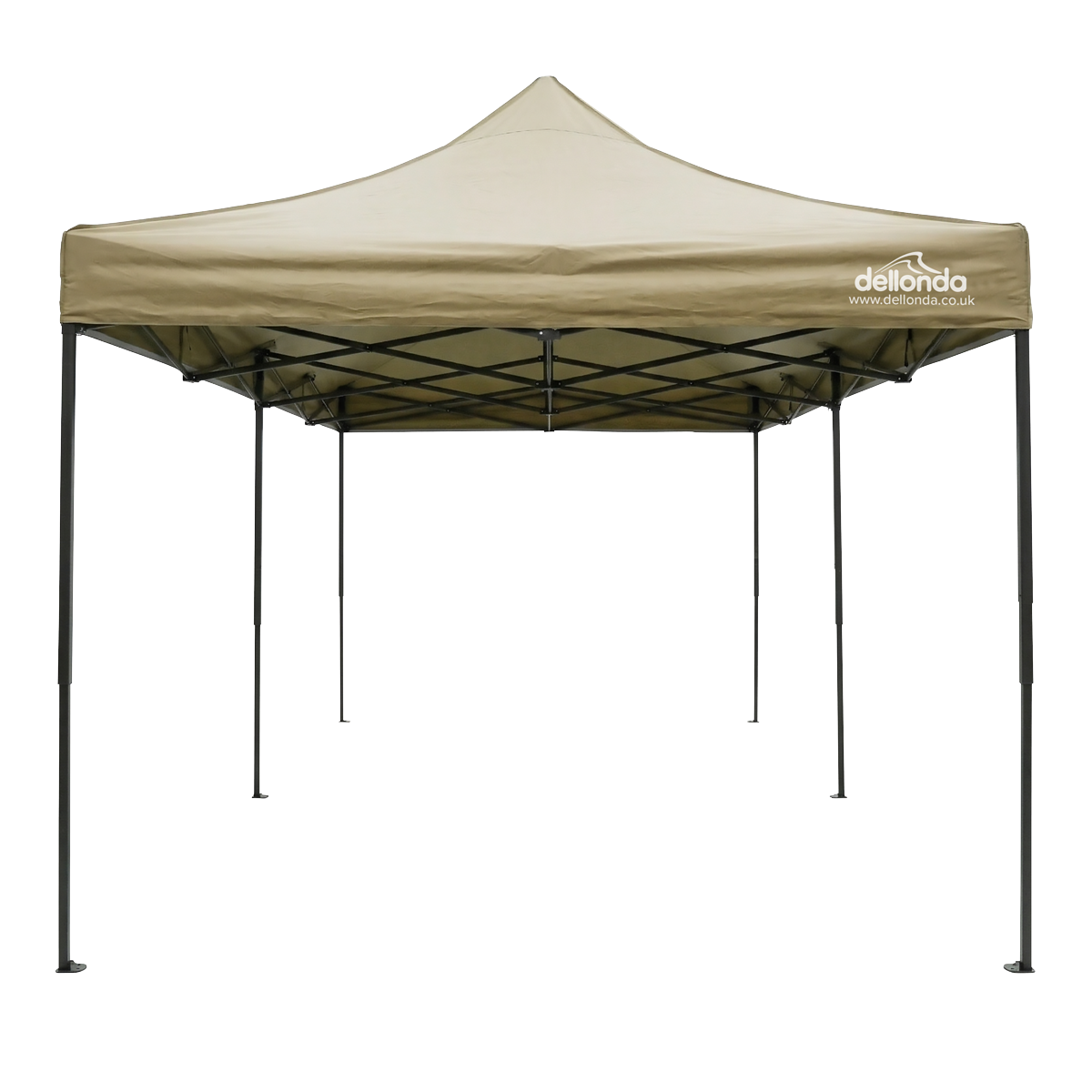 Dellonda DG138 Dellonda Premium 3x6m Pop-Up Gazebo, Heavy Duty, PVC Coated, Water-Resistant Fabric Supplied with Carry Bag, Rope, Stakes & Weight Bags - Beige Canopy