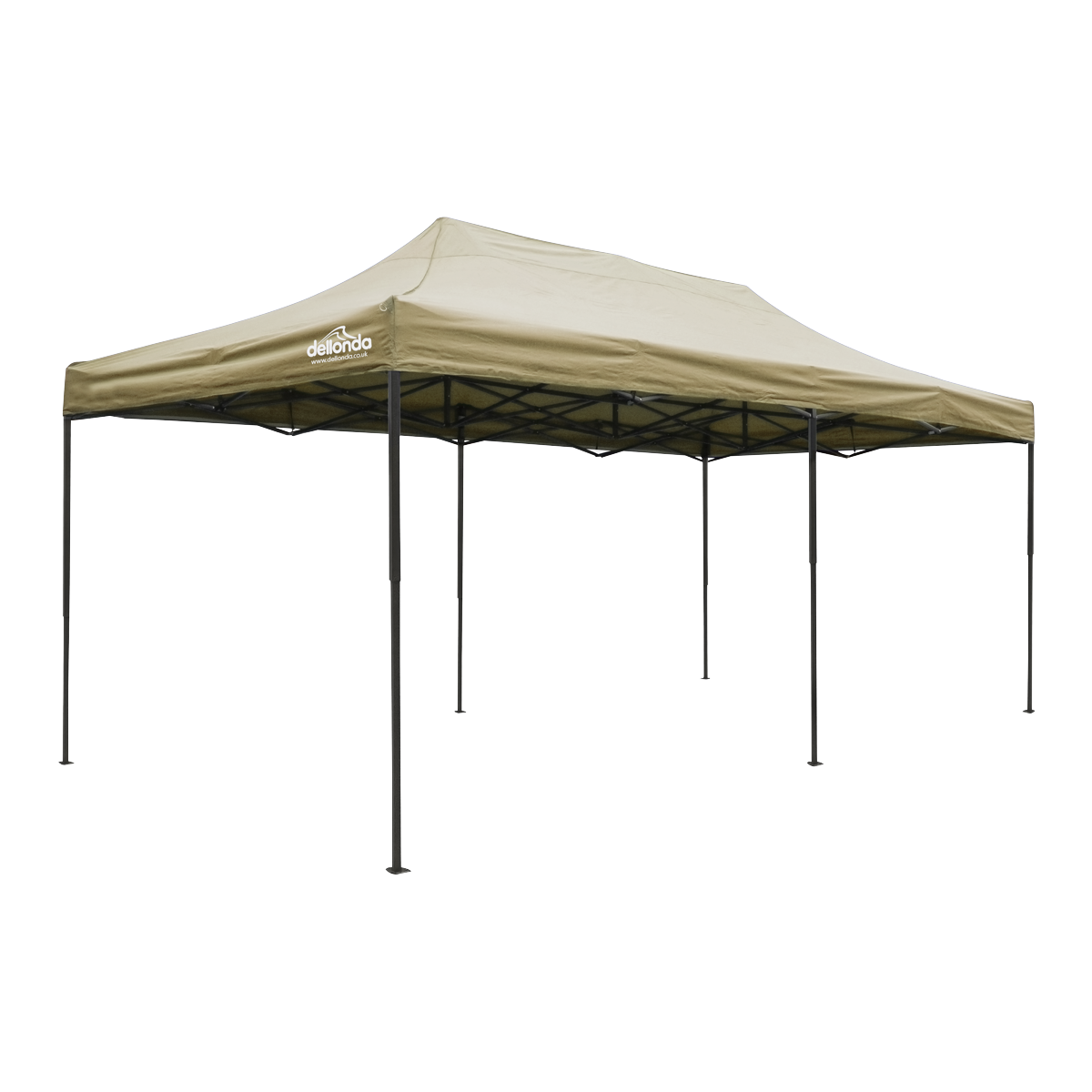 Dellonda DG138 Dellonda Premium 3x6m Pop-Up Gazebo, Heavy Duty, PVC Coated, Water-Resistant Fabric Supplied with Carry Bag, Rope, Stakes & Weight Bags - Beige Canopy
