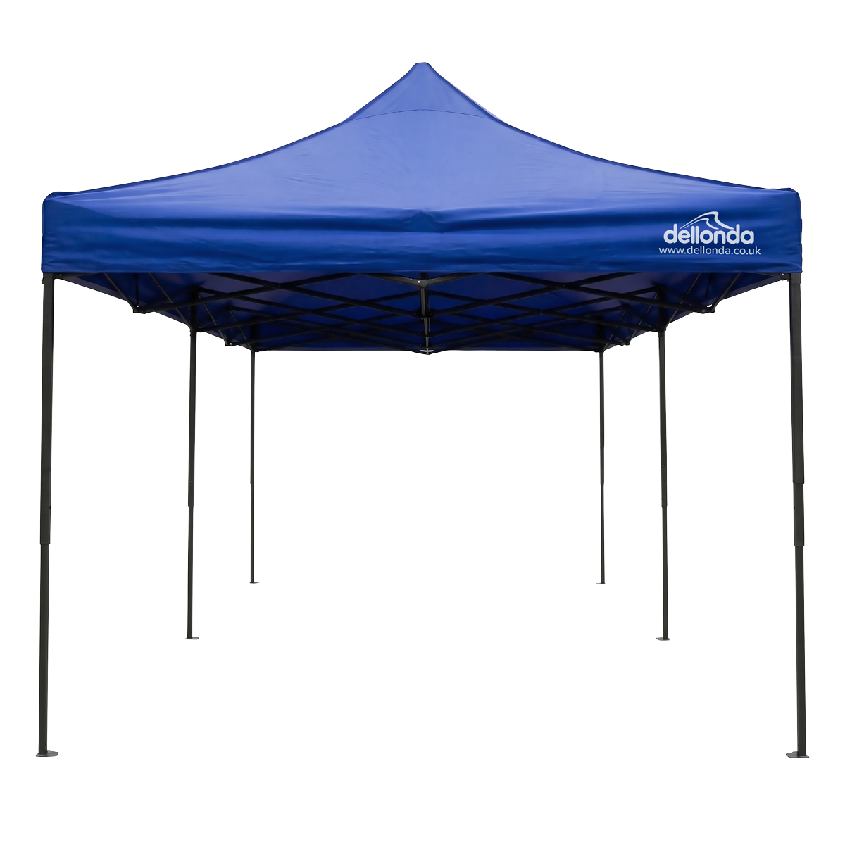 Dellonda DG139 Dellonda Premium 3x6m Pop-Up Gazebo, Heavy Duty, PVC Coated, Water-Resistant Fabric, Supplied with Carry Bag, Rope, Stakes & Weight Bags - Blue Canopy