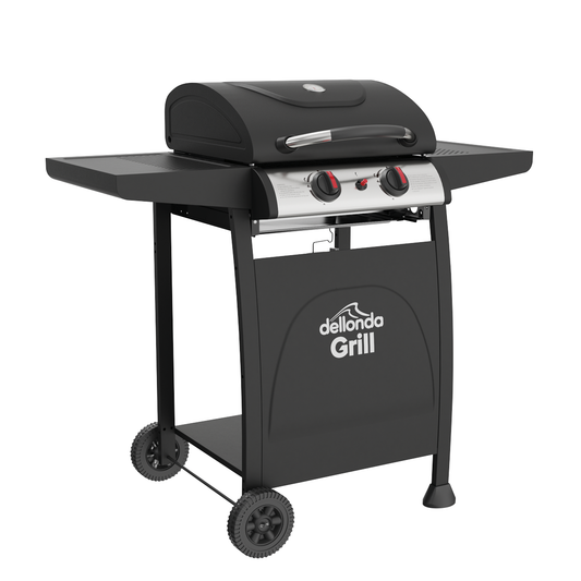 Dellonda DG13 Dellonda 2 Burner Gas BBQ Grill with Piezo Ignition & Thermometer