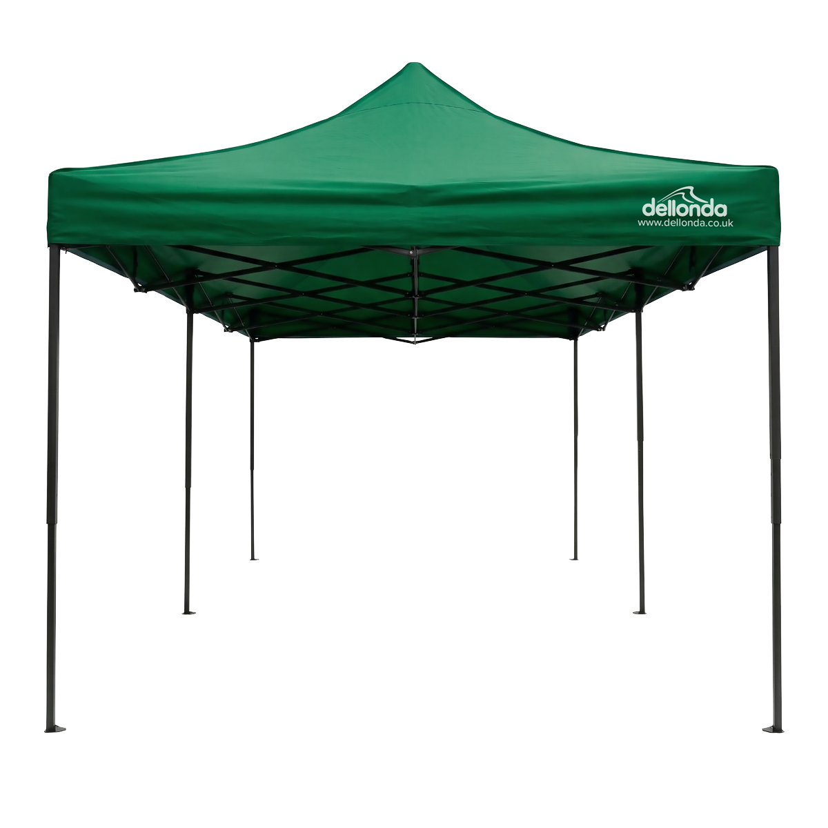 Dellonda DG140 Dellonda Premium 3x6m Pop-Up Gazebo, Heavy Duty, PVC Coated, Water-Resistant Fabric, Supplied with Carry Bag, Rope, Stakes & Weight Bags - Dark Green Canopy