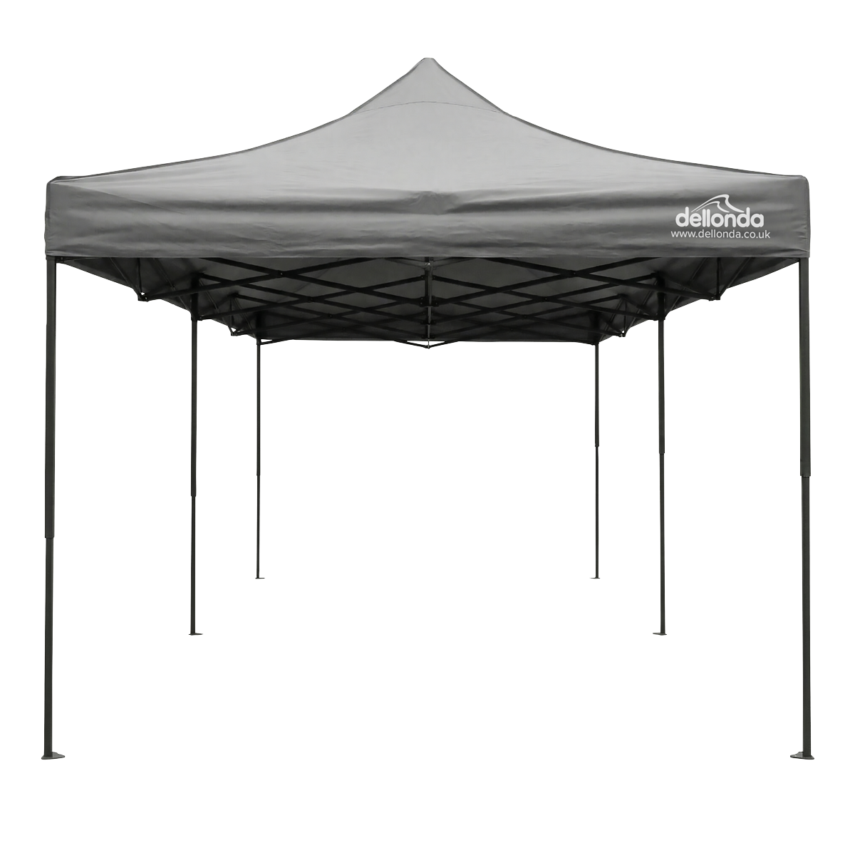 Dellonda DG141 Dellonda Premium 3x6m Pop-Up Gazebo, Heavy Duty, PVC Coated, Water-Resistant Fabric, Supplied with Carry Bag, Rope, Stakes & Weight Bags - Grey Canopy