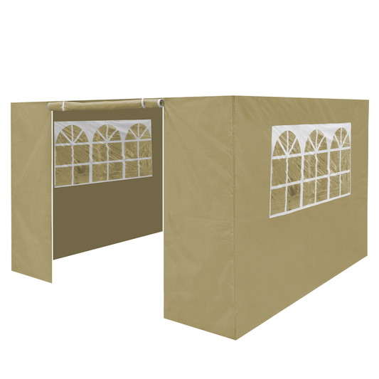 Dellonda DG142 Dellonda Premium Side Walls/Doors/Windows for Gazebo/Marquee, Fits 2 x 2m Models - Beige