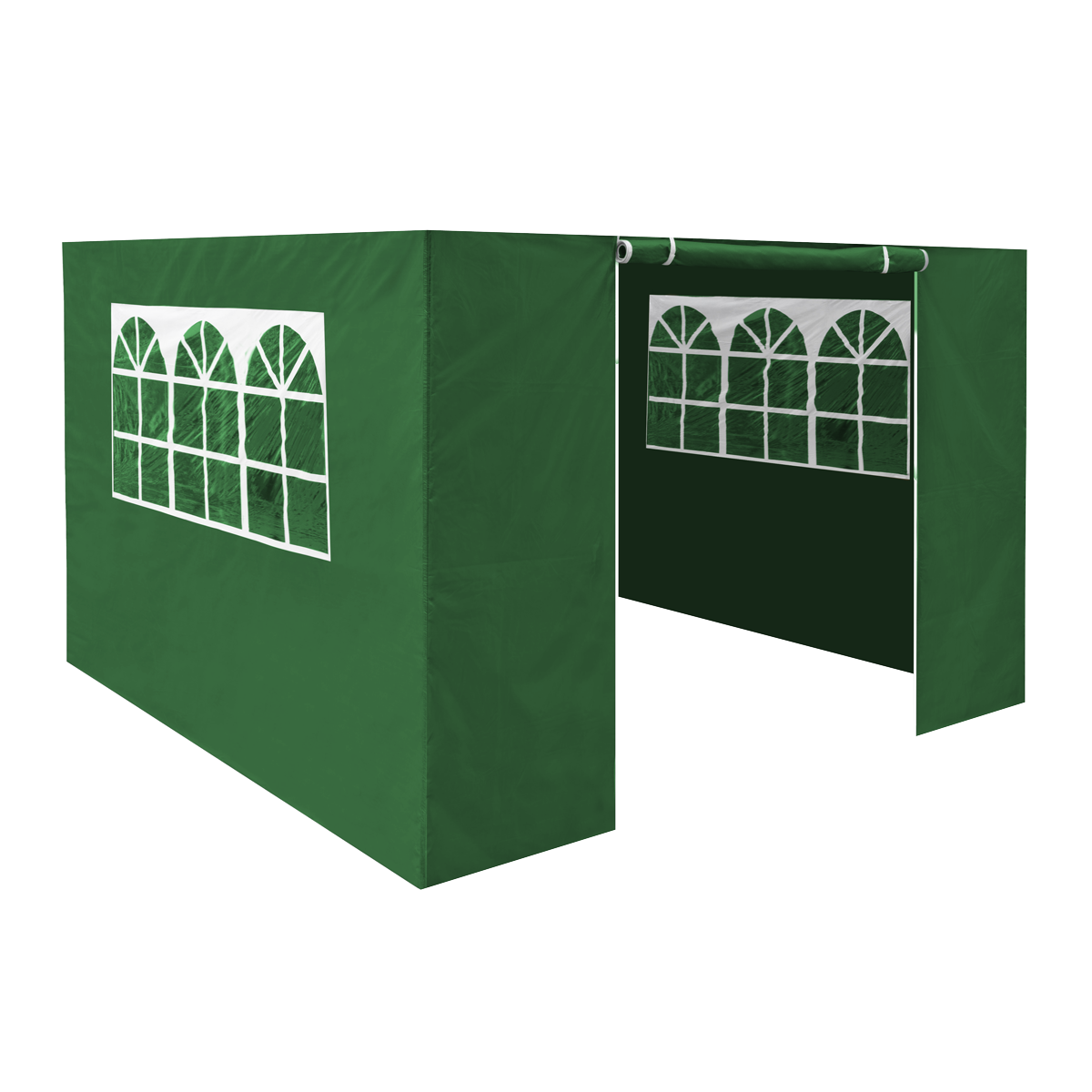 Dellonda DG144 Dellonda Premium Side Walls/Doors/Windows for Gazebo/Marquee, Fits 2 x 2m Models - Dark Green