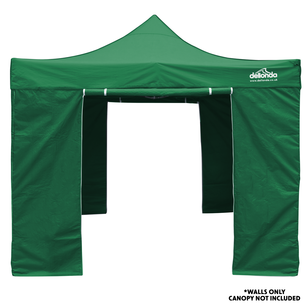 Dellonda DG144 Dellonda Premium Side Walls/Doors/Windows for Gazebo/Marquee, Fits 2 x 2m Models - Dark Green