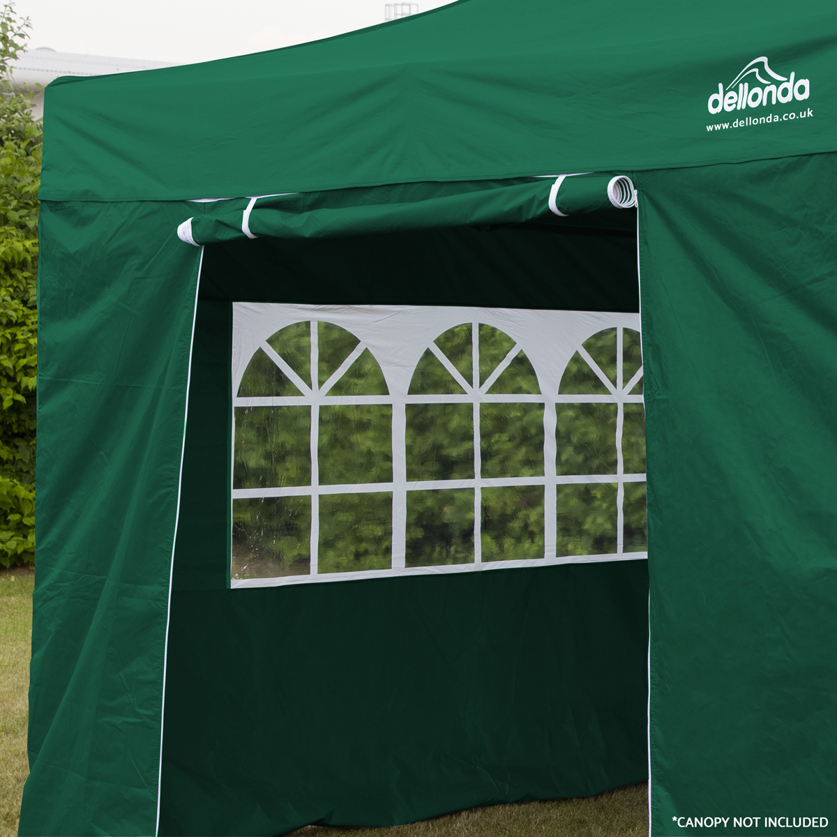 Dellonda DG144 Dellonda Premium Side Walls/Doors/Windows for Gazebo/Marquee, Fits 2 x 2m Models - Dark Green