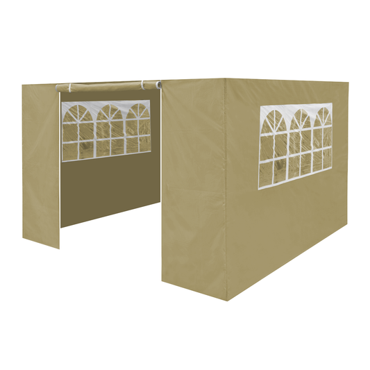 Dellonda DG146 Dellonda Premium Gazebo/Marquee Side Walls/Doors/Windows, Fits 3 x 3m Models - Beige