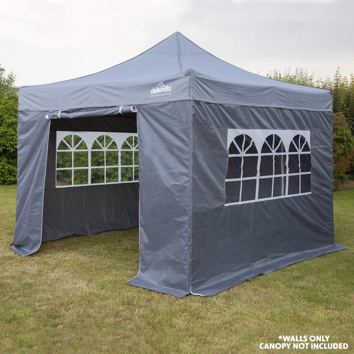 Dellonda DG149 Dellonda Premium Gazebo/Marquee Side Walls/Doors/Windows, Fits 3 x 3m Models - Grey