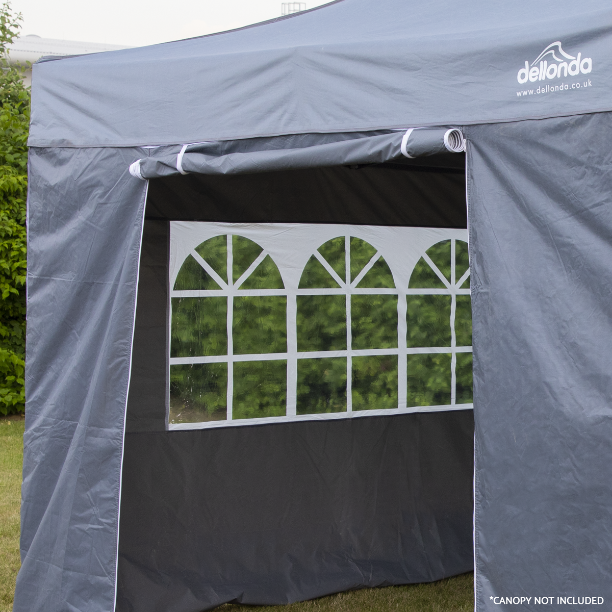 Dellonda DG149 Dellonda Premium Gazebo/Marquee Side Walls/Doors/Windows, Fits 3 x 3m Models - Grey