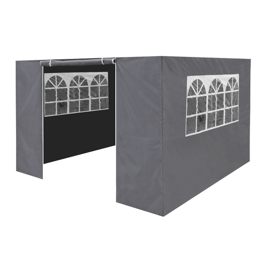 Dellonda DG149 Dellonda Premium Gazebo/Marquee Side Walls/Doors/Windows, Fits 3 x 3m Models - Grey