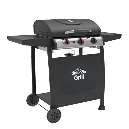 Dellonda DG14 Dellonda 3 Burner Gas BBQ Grill with Piezo Ignition & Thermometer
