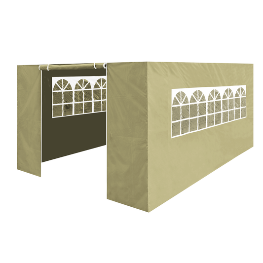 Dellonda DG150 Dellonda Premium Side Walls/Doors/Windows for Gazebo/Marquee, Fits 3 x 4.5m Models - Beige