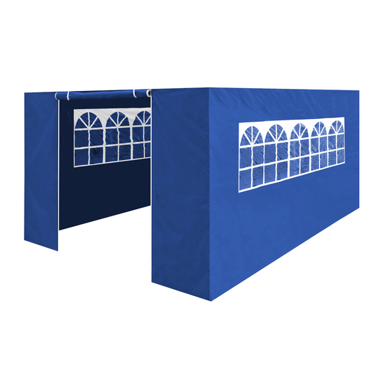 Dellonda DG151 Dellonda Premium Side Walls/Doors/Windows for Gazebo/Marquee, Fits 3 x 4.5m Models - Blue