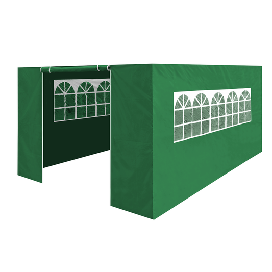 Dellonda DG152 Dellonda Premium Side Walls/Doors/Windows for Gazebo/Marquee, Fits 3 x 4.5m Models - Dark Green