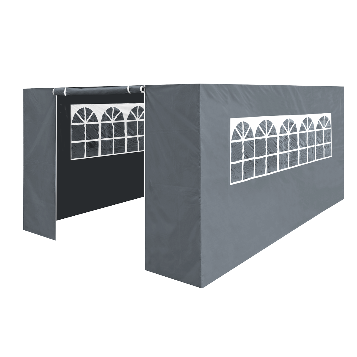 Dellonda DG153 Dellonda Premium Side Walls/Doors/Windows for Gazebo/Marquee, Fits 3 x 4.5m Models - Grey