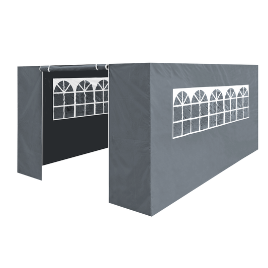 Dellonda DG153 Dellonda Premium Side Walls/Doors/Windows for Gazebo/Marquee, Fits 3 x 4.5m Models - Grey