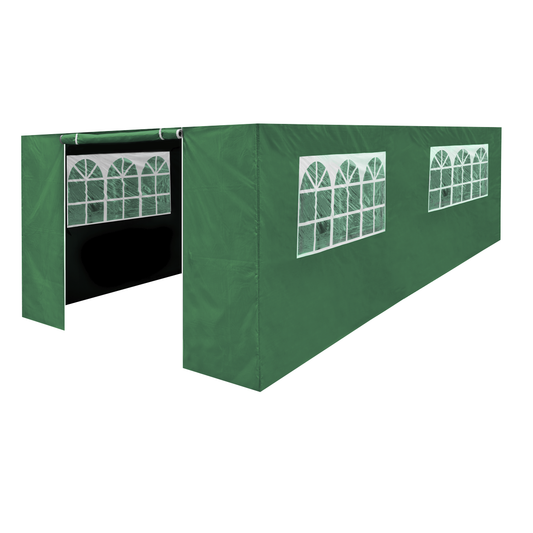 Dellonda DG156 Dellonda Premium Side Walls/Doors/Windows for Gazebo/Marquee, Fits 3 x 6m Models - Dark Green