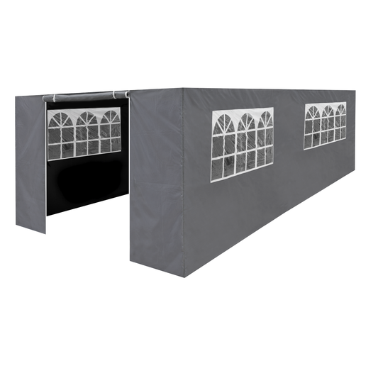 Dellonda DG157 Dellonda Premium Side Walls/Doors/Windows for Gazebo/Marquee, Fits 3 x 6m Models - Grey