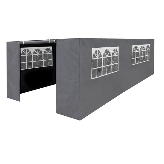 Dellonda DG157 Dellonda Premium Side Walls/Doors/Windows for Gazebo/Marquee, Fits 3 x 6m Models - Grey
