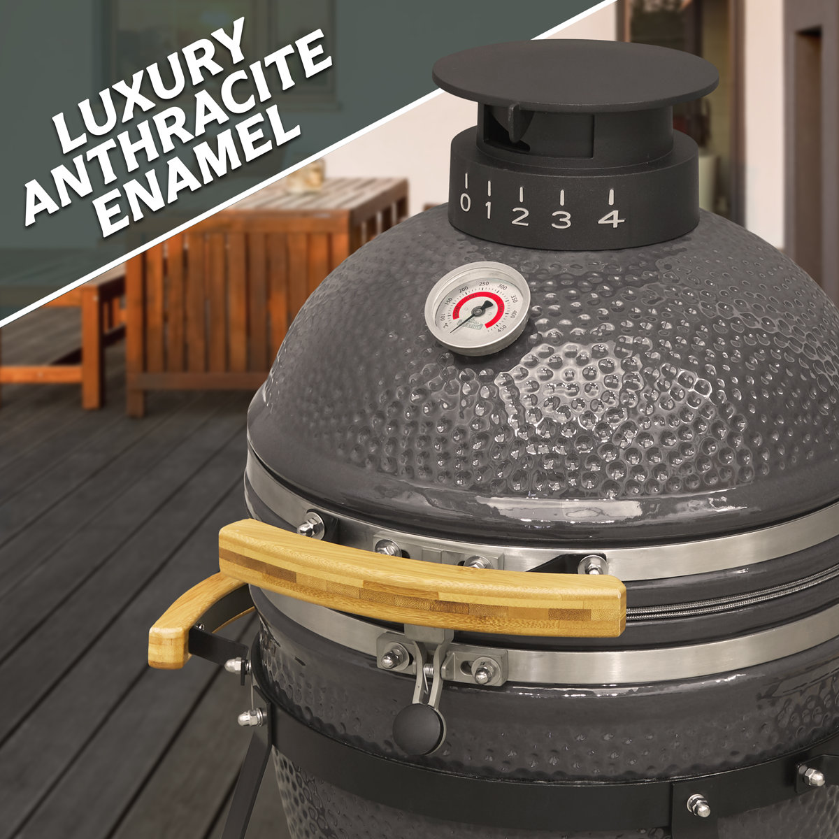 Dellonda DG158 Dellonda Deluxe 16"(40cm) Ceramic Kamado Style BBQ