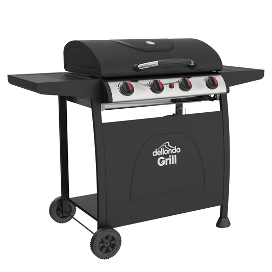 Dellonda DG15 Dellonda 4 Burner Gas BBQ Grill with Piezo Ignition & Thermometer