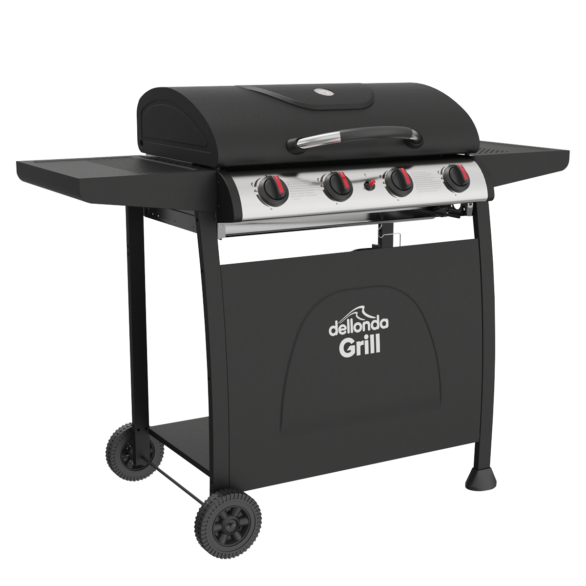 Dellonda DG15 Dellonda 4 Burner Gas BBQ Grill with Piezo Ignition & Thermometer