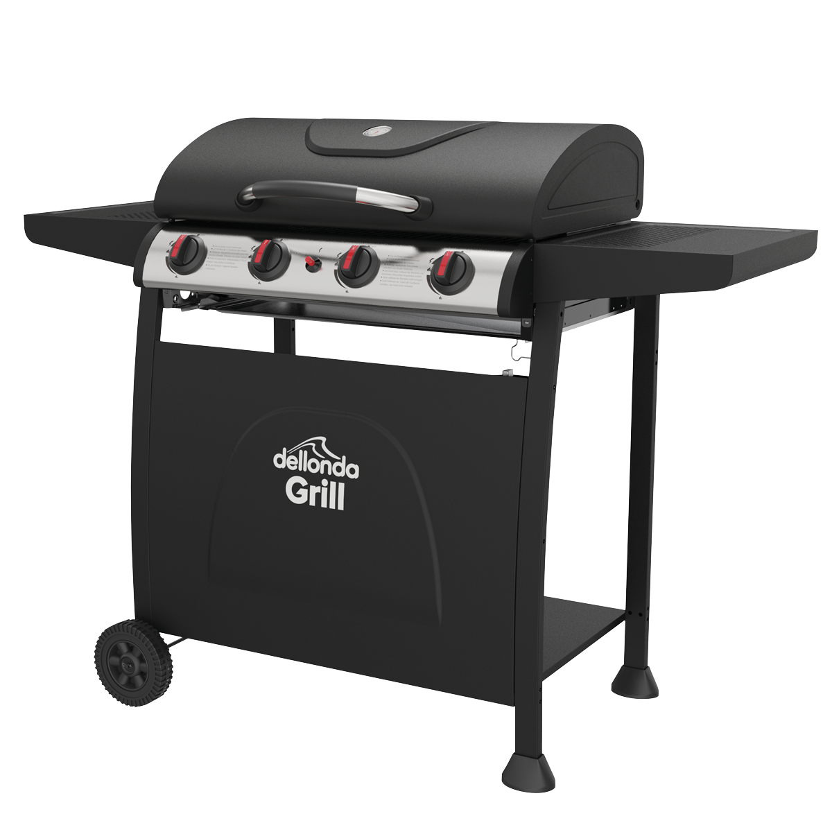 Dellonda DG15 Dellonda 4 Burner Gas BBQ Grill with Piezo Ignition & Thermometer