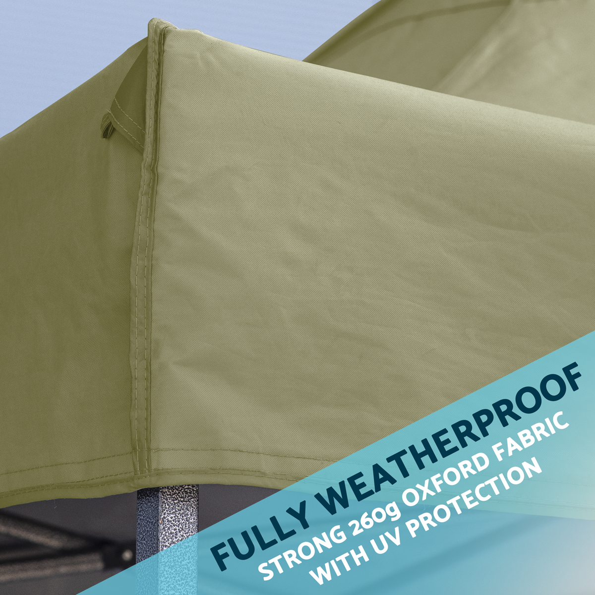 Dellonda DG164 Dellonda Premium 3x3m Pop-Up Gazebo & Side Walls, PVC Coated, Water-Resistant Fabric with Carry Bag, Rope, Stakes & Weight Bags - Beige