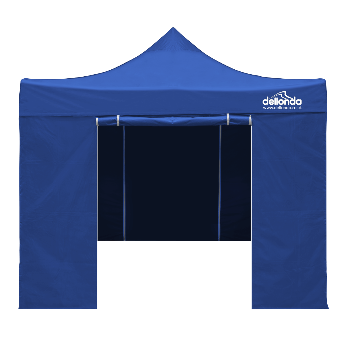 Dellonda DG165 Dellonda Premium 3x3m Pop-Up Gazebo & Side Walls, PVC Coated, Water-Resistant Fabric with Carry Bag, Rope, Stakes & Weight Bags - Blue