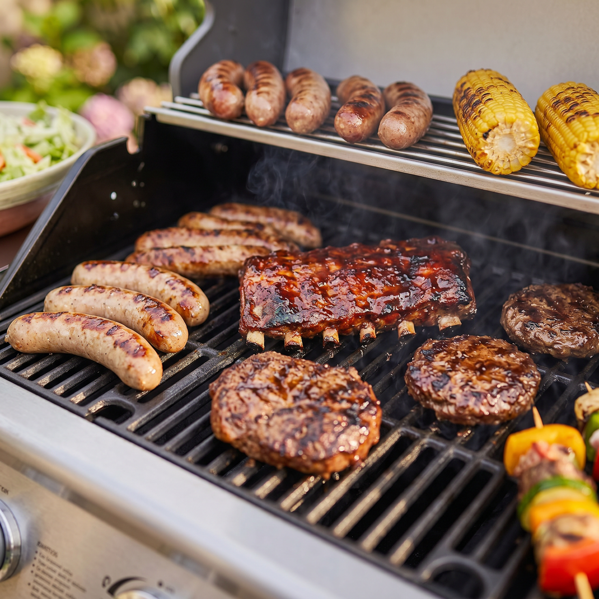 Dellonda DG16 Dellonda 3 Burner Deluxe Gas BBQ Grill with Piezo Ignition & Thermometer - Stainless Steel