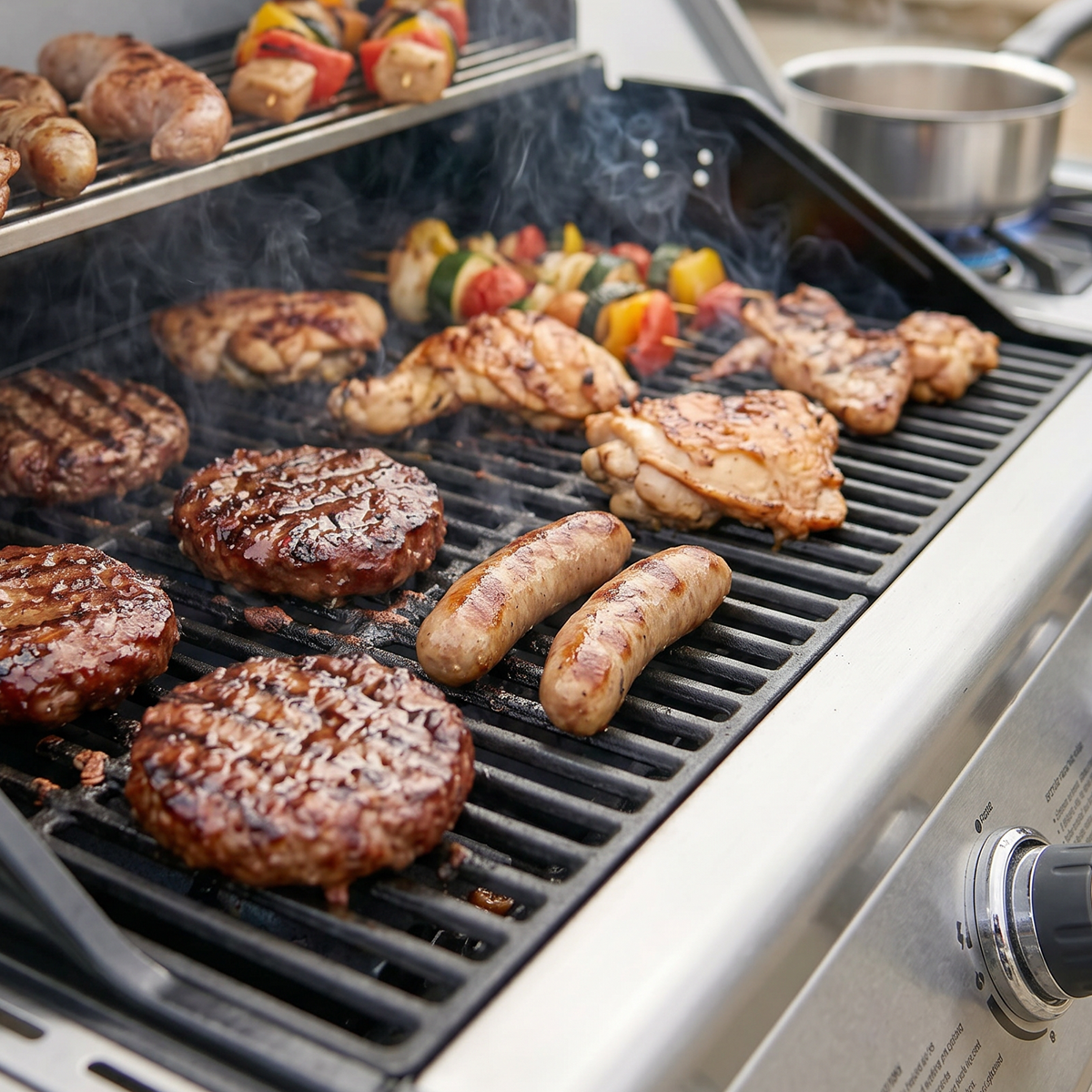 Dellonda DG17 Dellonda 4+1 Burner Deluxe Gas BBQ Grill with Piezo Ignition & Thermometer - Stainless Steel