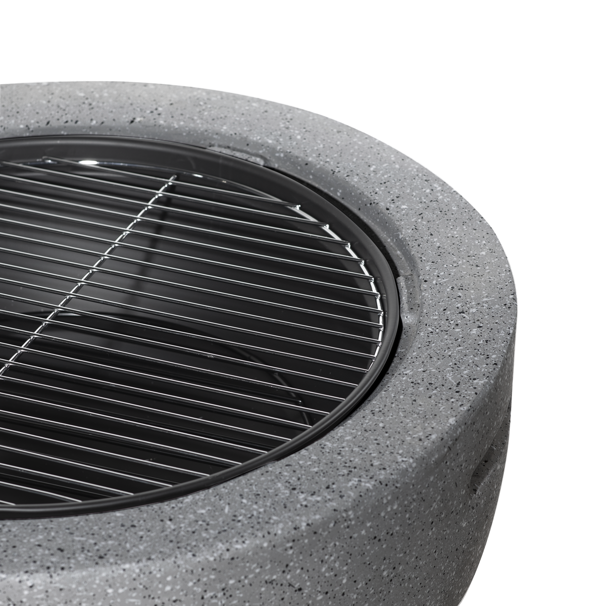Dellonda DG189 Dellonda Round MgO Fire Pit with BBQ Grill & Safety Mesh Screen 60cm - Dark Grey