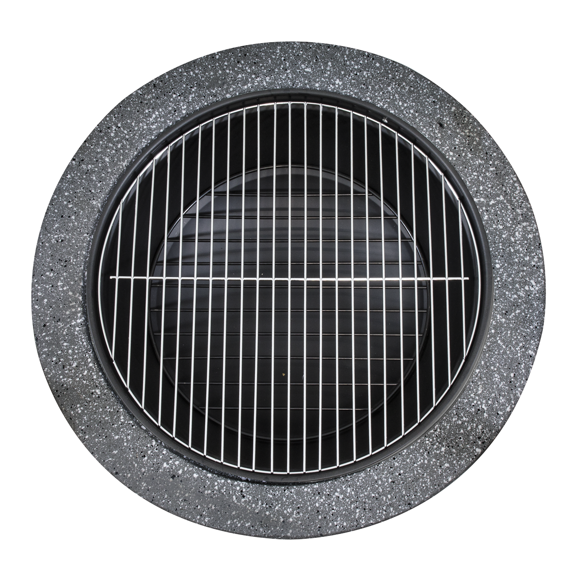 Dellonda DG189 Dellonda Round MgO Fire Pit with BBQ Grill & Safety Mesh Screen 60cm - Dark Grey