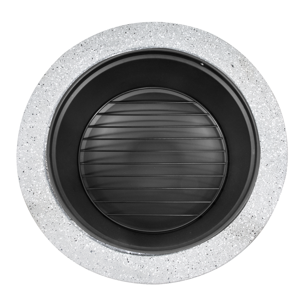 Dellonda DG190 Dellonda Round MgO Fire Pit with BBQ Grill & Safety Mesh Screen 75cm - Light Grey