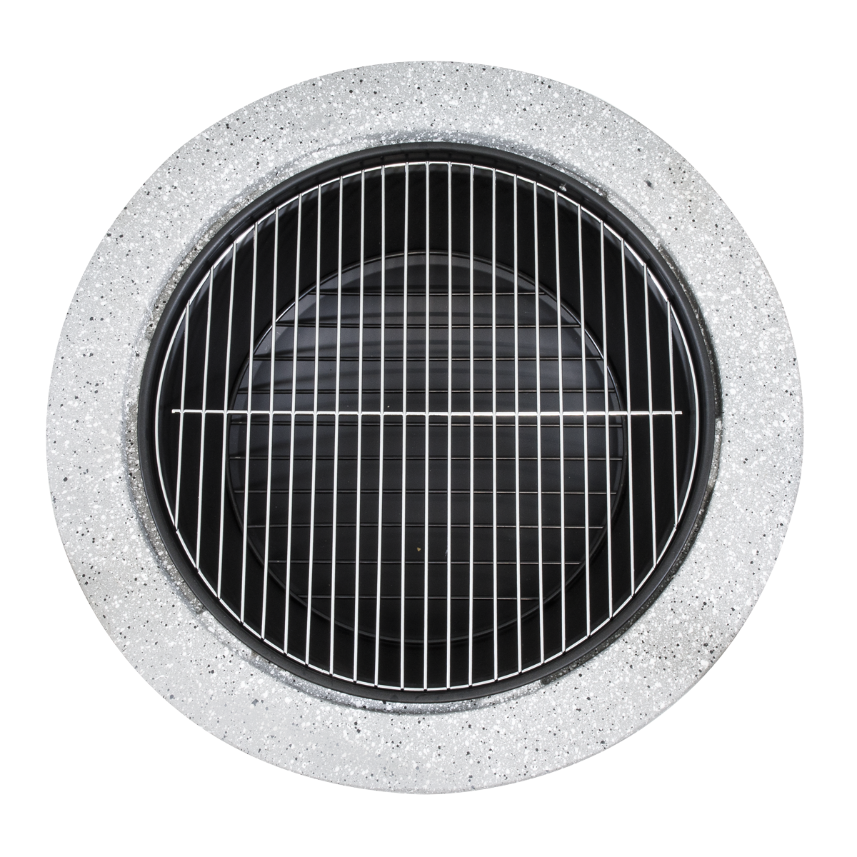 Dellonda DG190 Dellonda Round MgO Fire Pit with BBQ Grill & Safety Mesh Screen 75cm - Light Grey