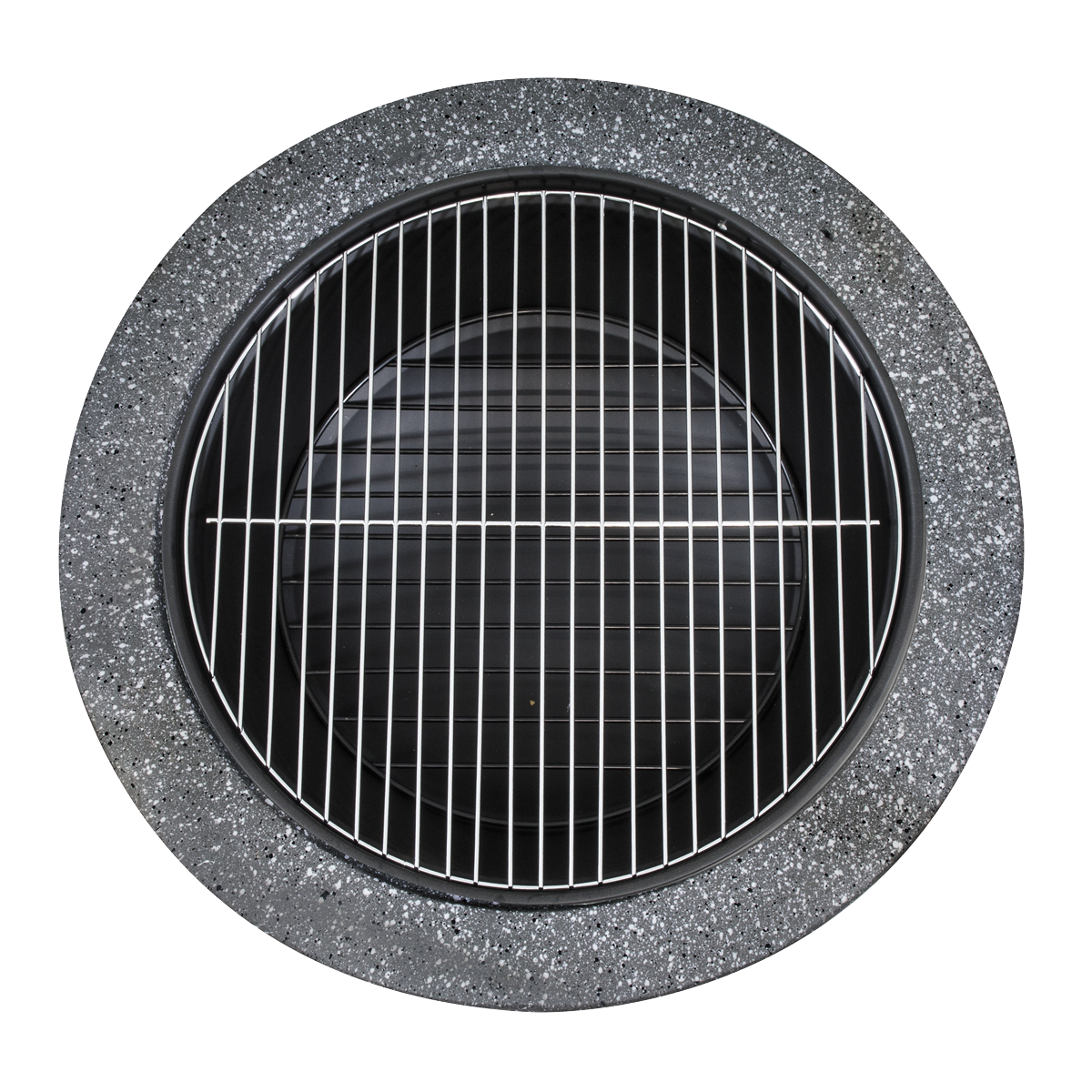 Dellonda DG191 Dellonda Round MgO Fire Pit with BBQ Grill & Safety Mesh Screen 75cm - Dark Grey