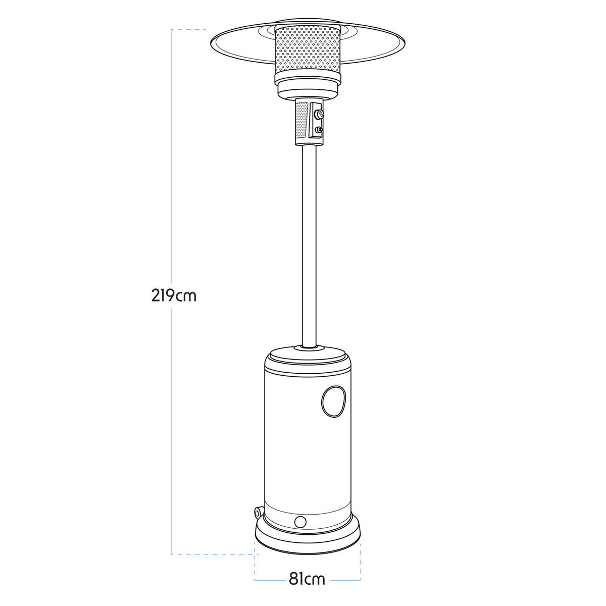 Dellonda DG1 Dellonda Outdoor Garden Gas Patio Heater 13kW Commercial & Domestic Use, Black