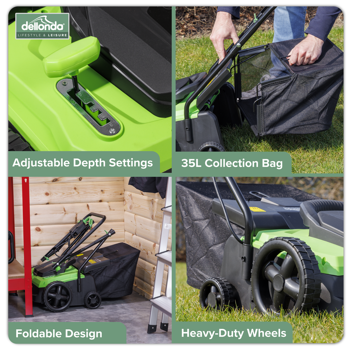 Dellonda DG216 Dellonda 2-in-1 Electric Scarifier & Rake 1500W/230V